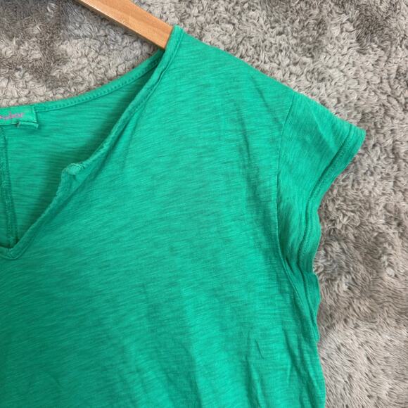 Fresh Produce Women Teal Green T Shirt Cotton Slub Notch Neck Short Sleeve S - Picture 3 of 8